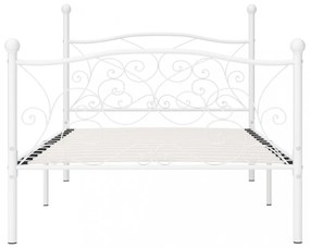 fehér fém ágykeret lécezett ágyráccsal 90 x 200 cm