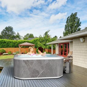 Avenli Philly szürke márvány mintás felfújható jakuzzi, 210 × 210 × 70 cm, 1300 l