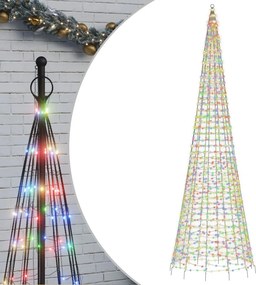 vidaXL színes LED karácsonyfa zászlórúdra 1534 LED 500 cm