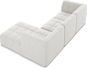Fehér buklé sarokkanapé (jobb oldali-heverő résszel) Aloha – Makamii