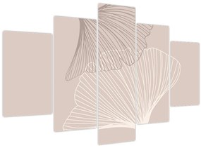 Kép - Bézs színű levelek N⁰2 (150x105 cm)