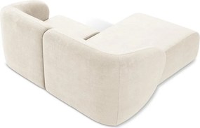 Bézs zsenília sarokkanapé (bal oldali-heverő résszel) Lani – Makamii