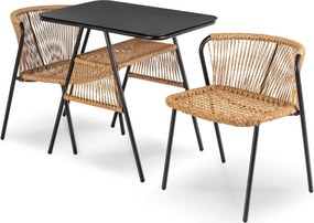 Kerti bútor szett barna/fekete színben – TRISTE
