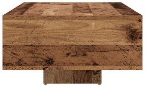LED világítással ellátott dohányzóasztal régi fa 85x55x31 cm