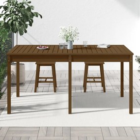 mézbarna tömör fenyőfa kerti asztal 159,5 x 82,5 x 76 cm