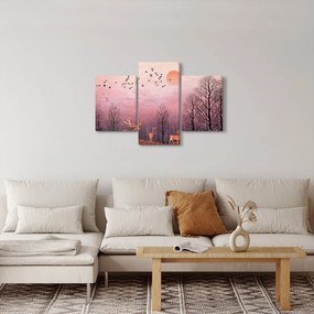 Kép - Szarvas a lenyugvó nap fényében (90x60 cm)
