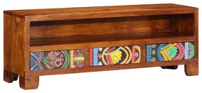 tömör akácfa többszínű TV-szekrény 110x30x40