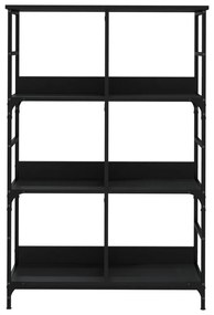 fekete szerelt fa könyvespolc 78,5 x 33 x 117,5 cm