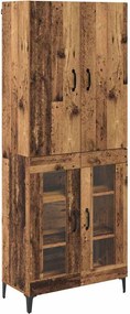 vidaXL Magasfiú Falra szerelhető Öreg fa 69,5 x 34 x 180 cm Faanyag