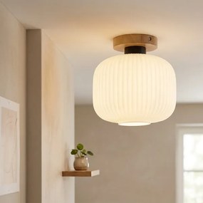Mennyezeti lámpa HARMA WOOD 1xE27/15W/230V tölgy/fehér átm. 25 cm