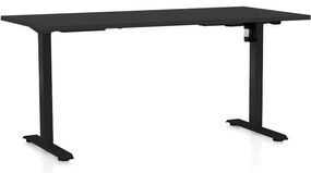 Állítható magasságú asztal OfficeTech A, 160 x 80 cm, fekete alap, fekete