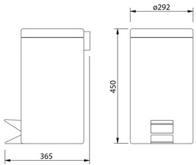 Aqualine - Szeméttároló SIMPLE LINE 20 l csiszolt rozsdamentes