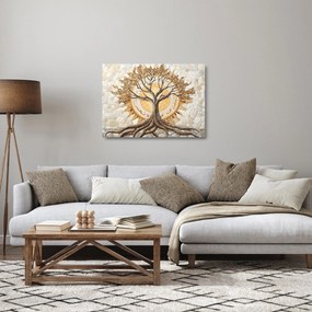 Üveg kép – Arany életfa mozaikban (70x50 cm)