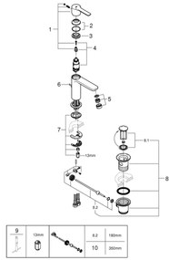 GROHE 32109GL1 - LINEARE mosdócsaptelep XS méret aranyszínű