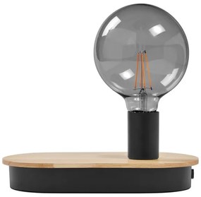 Ledvance - Dekoratív érintőasztali lámpa USB-vel DECOR WOOD 1xE27/8W/230V