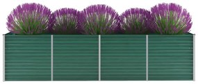 vidaXL zöld horganyzott acél kerti magaságyás 320 x 80 x 77 cm