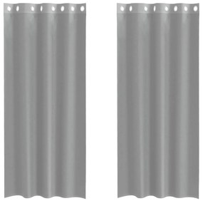 2 db világosszürke fátyolfüggönyök rojtokkal 140x245 cm