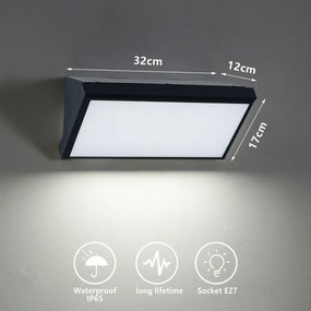 Brilagi-LED Fényerőszabályozható kültéri fali lámpa TRIANGLE 1xE27/6W/230V 2700-6500K IP65 fekete