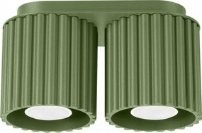 Sollux Mennyezeti lámpa Aura olivazöld 2xGU10 10W 21cm ovális