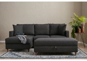 Antracitszürke sarokkanapé (bal oldali) Eva – Balcab Home