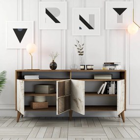 Milan 160 - Walnut, White Marble