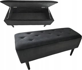 Badsted előszobai ülőpad tárolórekesszel, fekete