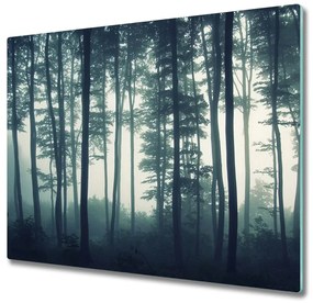 Üveg vágódeszka Forest a ködben 60x52 cm