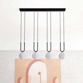 Csillár zsinóron GLAM 4xE14/10W/230V fekete