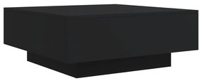 fekete dohányzóasztal LED-lámpákkal 80 x 80 x 31 cm