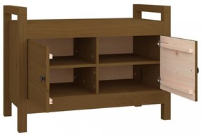 mézbarna tömör fenyőfa előszoba pad 80 x 40 x 60 cm