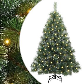 vidaXL Mű karácsonyfa 150 LED-del állvánnyal Zöld 150 cm PE és PVC