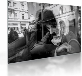 Kép - Charles Chaplin, Prágában (üvegen) (70x50 cm)