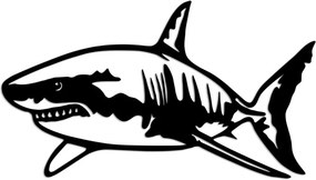 Shark fém fali dekoráció, 50×28 cm