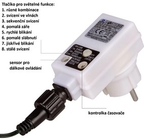VOLTRONIC® Fényfüggöny 5 csillag 61 LED hideg/meleg fehér