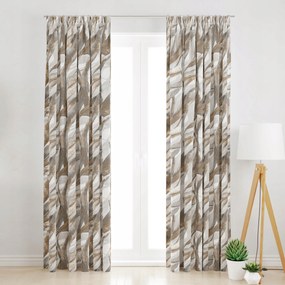 Velvet Függöny Szalagon Bézs Levelek 145x240