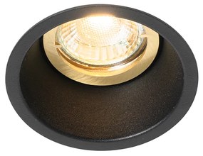 6 darabos modern, süllyesztett spotlámpa szett fekete és arany színben, forgatható és dönthető - Alloy