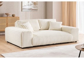 Krémszínű kordbársony kanapé 213 cm Justin – Ropez