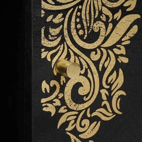 vidaXL Dohányzóasztal Fekete 100 x 54 x 40 cm Tömör Mangófát