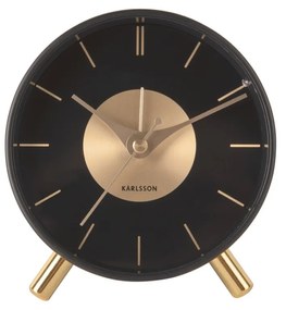 Karlsson 5919BK design ébresztőóra 12 cm, fekete