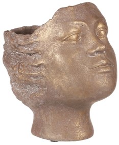 Beton kerti edény, fej, réz, átmérő 14 cm, 18 x 14x 19 cm