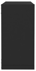 2 db fekete fali kockapolc 30 x 15 x 30 cm