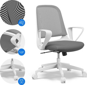 SENSE7 Sopty irodai forgószék, fehér és szürke