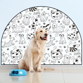 PIPPER. Védő textil falmatrica – Ív – Vidám kutyák Méret: 120x96cm, Indíték: név nélkül