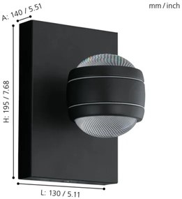 Eglo 94848 - LED Kültéri lámpa SESIMBA 2xLED/3,7W/230V