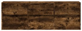 füstös tölgy színű fali TV-szekrény LED-ekkel 130x31x45 cm