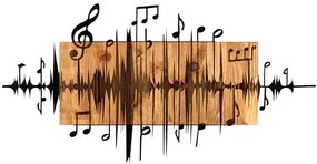 Fali dekoráció 90x47 cm jegyzetek fa/fém