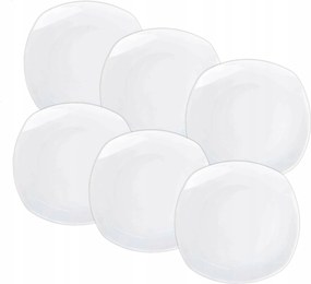 Ebédlő tányér 24,5 x 24,5 cm Wilmax Fehér Porcelán 6 db-os szett