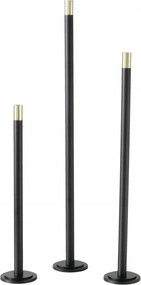 Gyertyatartó Fekete Vacsoragyertya Dekoratív Szett 3 Db-os Matt