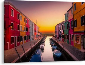 Kép - Naplemente, Burano sziget, Velence, Olaszország (70x50 cm)