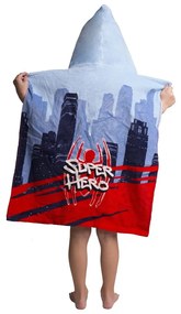 Piros-kék frottír gyerek fürdőponcsó Spider-Man – Jerry Fabrics